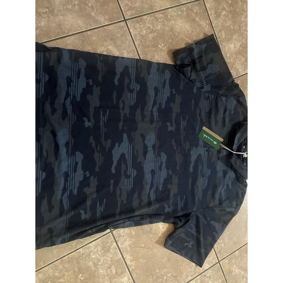 NWT Travis Mathew 3XL Beachside Stealth Camo Polo Shirt Navy - Picture 3 of 7